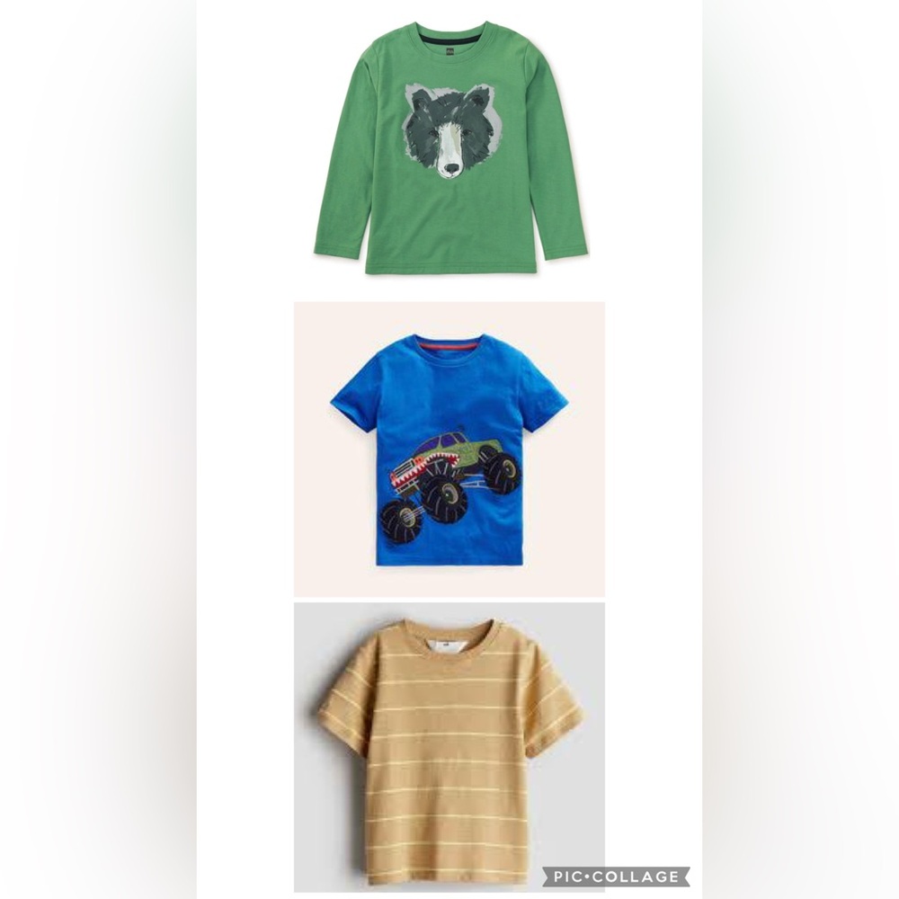 Mini Boden Tea Collection Boys 4T Tshirt Bundle Lot Monster Truck Bear Stripe